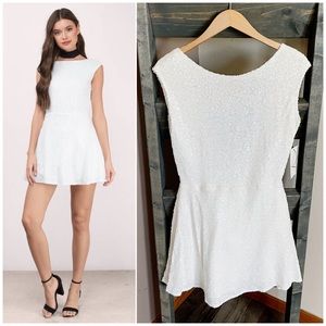 NEW | Tobi Vina White Skater Sequin Dress White Size Large